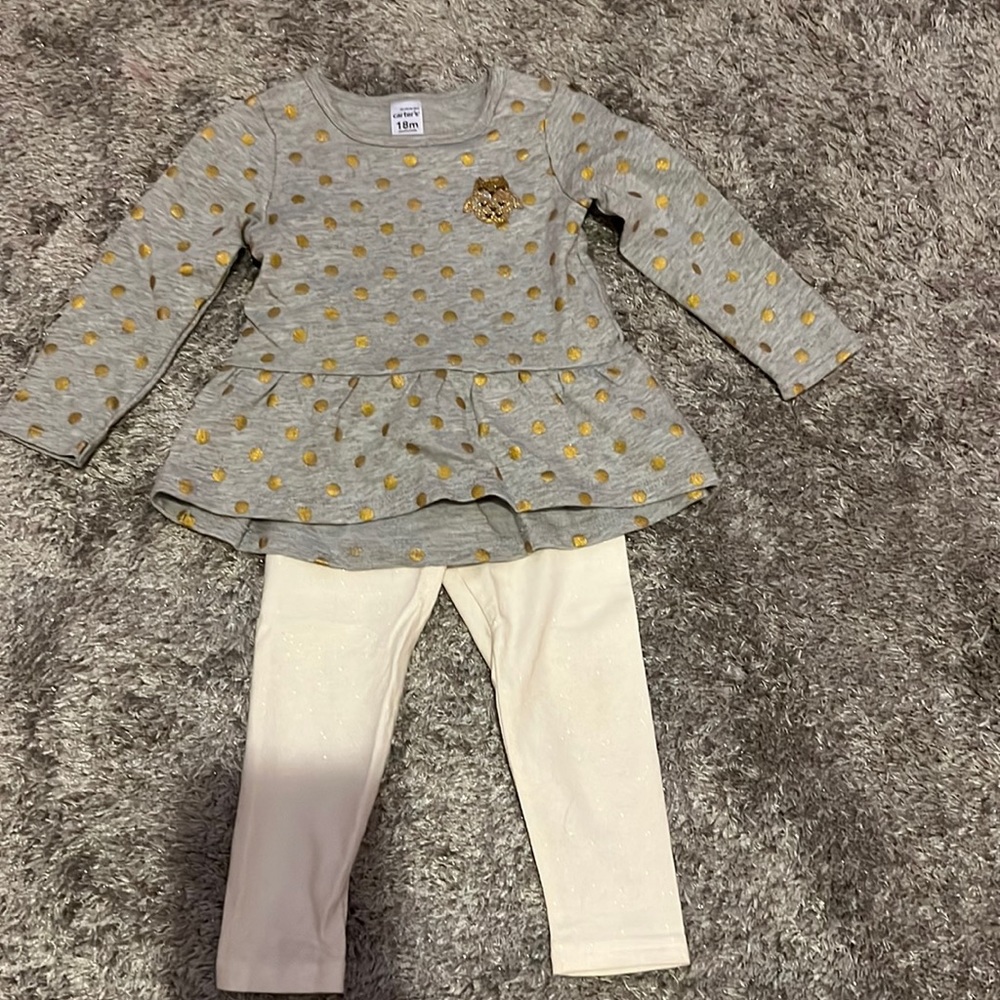 NWOT adorable owl outfit with sparkly leggings